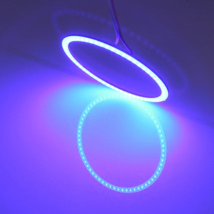 60mm 5W 180LM Angel Eyes Circles Car Headlight COB LED Lights for Vehicles, DC 12-24V, 60mm Blue Light, 60mm White Light