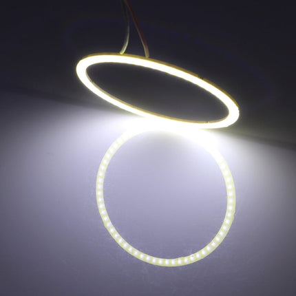 60mm 5W 180LM Angel Eyes Circles Car Headlight COB LED Lights for Vehicles, DC 12-24V, 60mm Blue Light, 60mm White Light