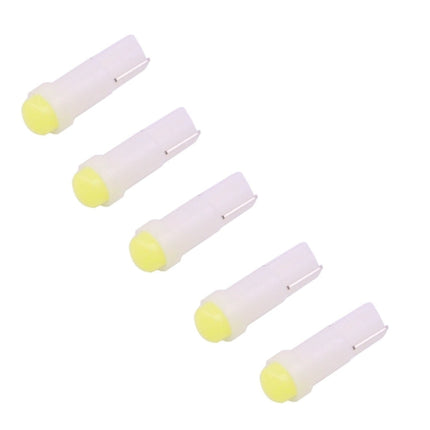 5 PCS T5 0.5W 20LM 1 LED COB LED Instrument Light Bulb Dashboard Light for Vehicles, DC 12V