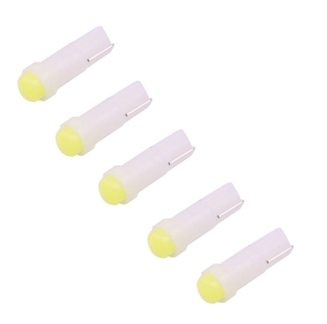 5 PCS T5 0.5W 20LM 1 LED COB LED Instrument Light Bulb Dashboard Light for Vehicles, DC 12V