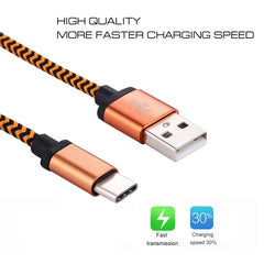 1m Woven Style USB-C / Type-C 3.1 to USB 2.0 Data Sync Charge Cable