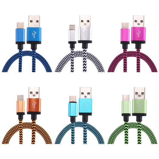 1m Woven Style USB-C / Type-C 3.1 to USB 2.0 Data Sync Charge Cable