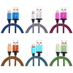 1m Woven Style USB-C / Type-C 3.1 to USB 2.0 Data Sync Charge Cable