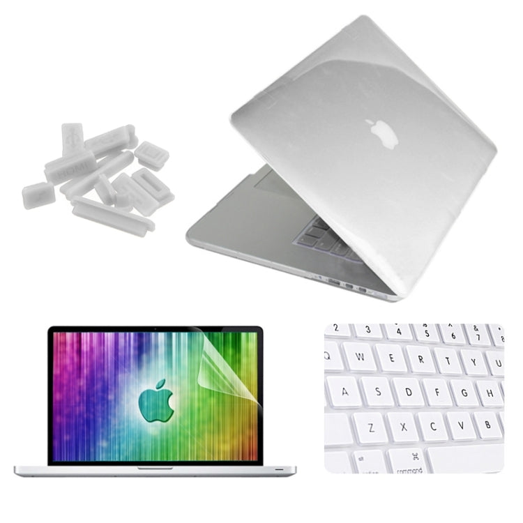 ENKAY for MacBook Pro Retina 15.4 inch (US Version) / A1398 4 in 1 Crystal Hard Shell Plastic Protective Case with Screen Protector & Keyboard Guard & Anti-dust Plugs