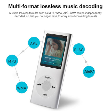 1.8 inch TFT Screen Metal MP4 Player with TF Card Slot, Support Recorder, FM Radio, E-Book and Calendar, MP4 Player