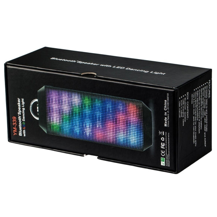 YM-339 2 x 5W Bluetooth Speaker with LED Lights, Support TF Card