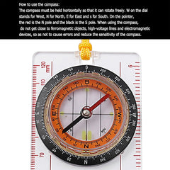 2 in 1 Compass with Map Measuring Ruler Lanyard Emergency Survival Tool