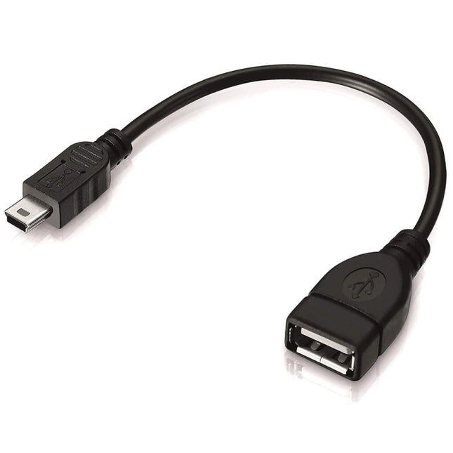 Mini 5-pin USB to USB 2.0 AF OTG Adapter Cable, Mini USB, 12cm(Black)