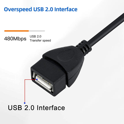 Mini 5-pin USB to USB 2.0 AF OTG Adapter Cable, Mini USB, 12cm(Black)