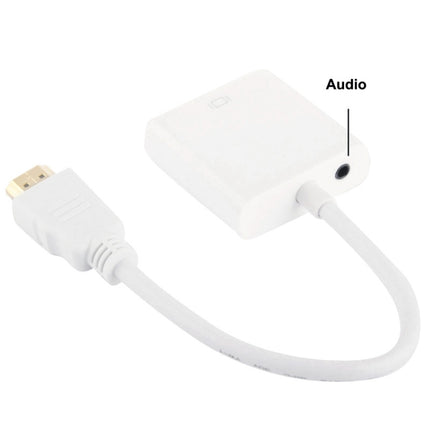 24cm Full HD 1080P HDMI to VGA + Audio Output Cable for Computer / DVD / Digital Set-top Box / Laptop / Mobile Phone / Media Player, Length: 24cm, Length: 24cm(White)