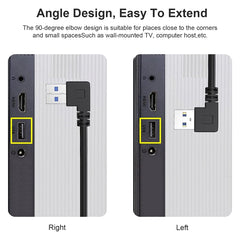 1m USB-C / Type-C 3.1 Male to USB 3.0 90 Degree Left Turn Adapter Cable