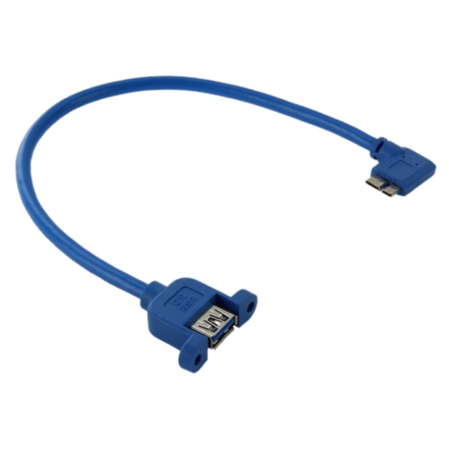 90 Degree Left Turn USB 3.0 Micro-B Male to USB 3.0 Female OTG Cable for Tablet / Portable Hard Drive, Length: 30cm