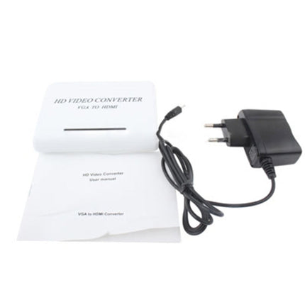 1080P Audio VGA to HDMI HD HDTV Video Converter, VGA to HDMI (White)