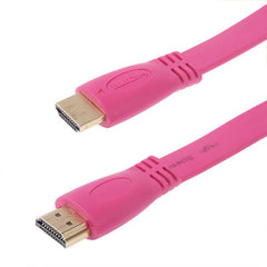 1.5m Gold Plated HDMI to HDMI 19Pin Flat Cable, 1.4 Version, Support Ethernet, 3D, 1080P, HD TV / Video / Audio etc, Length: 1.5m (Magenta)