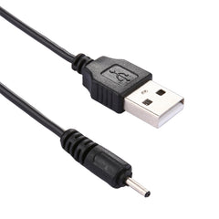 USB DC Charging Cable, Length: 65cm, 2.0mm, Black