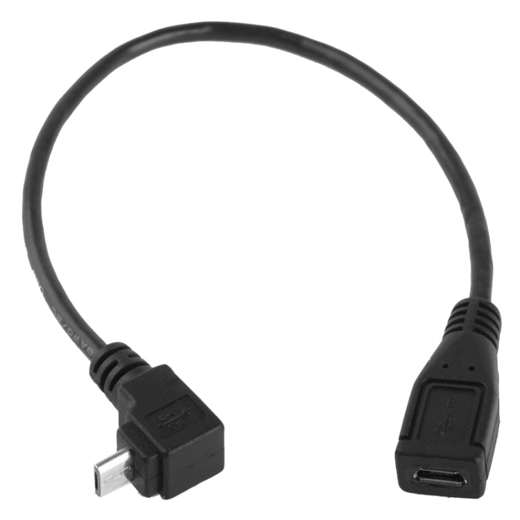 90 Degree Micro USB Male to Micro USB Female Adapter Cable, Length: 25cm