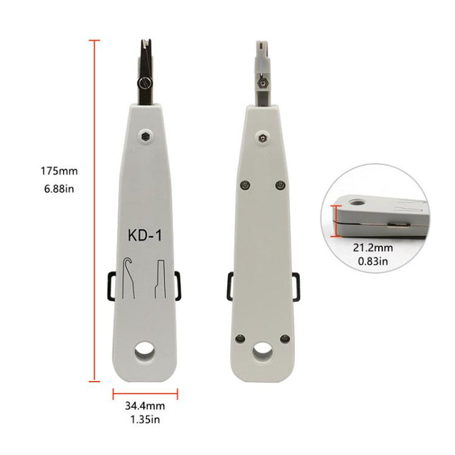 RJ45 / RJ12 / RJ11 Network BT Telephone Socket Multi Punch Insertion Tool(White)