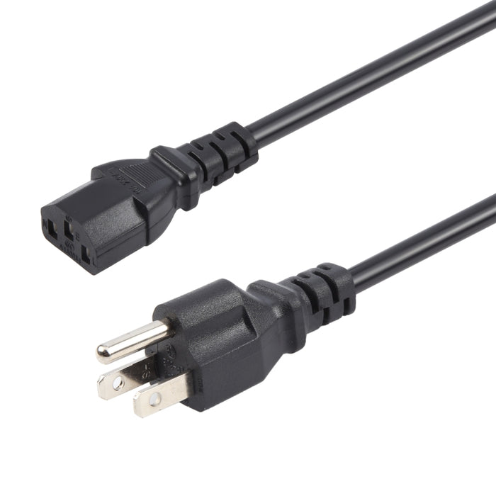 Universal US 3 Prong AC Power Cords for Desktop Computer Printer Monitor Plug, Length: 1.8m