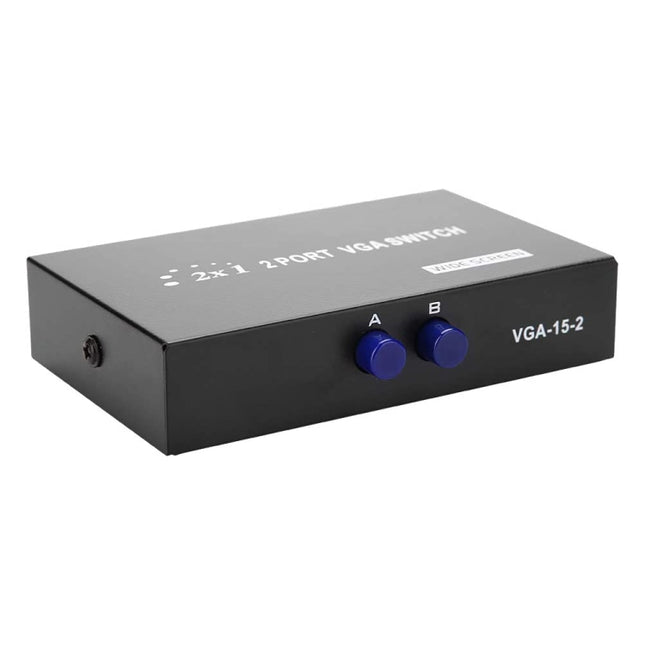 2 Port VGA Switch Box, 2 In 1 Out For LCD PC TV Monitor - HD15 (FJ-15-2C)