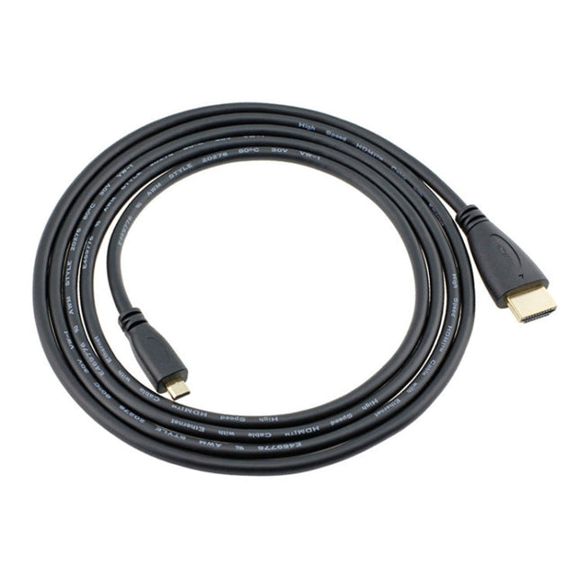 1.5m Micro HDMI to HDMI 19 Pin Cable, 1.4 Version, HDMI Male, Length: 1.5m