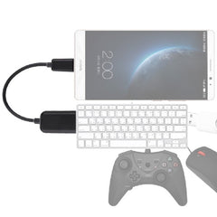 High Quality USB 2.0 AF to Micro USB 5 Pin Male Adapter Cable with OTG Function, Length: 15cm, White, Black