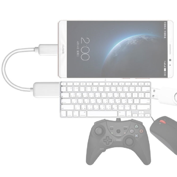 High Quality USB 2.0 AF to Micro USB 5 Pin Male Adapter Cable with OTG Function, Length: 15cm, White, Black