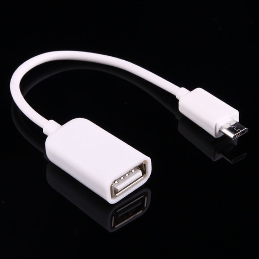 High Quality USB 2.0 AF to Micro USB 5 Pin Male Adapter Cable with OTG Function, Length: 15cm, White, Black