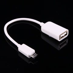 High Quality USB 2.0 AF to Micro USB 5 Pin Male Adapter Cable with OTG Function, Length: 15cm, White, Black