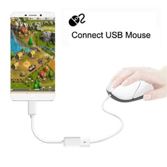 High Quality USB 2.0 AF to Micro USB 5 Pin Male Adapter Cable with OTG Function, Length: 15cm, White, Black