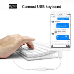 High Quality USB 2.0 AF to Micro USB 5 Pin Male Adapter Cable with OTG Function, Length: 15cm, White, Black