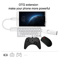 High Quality USB 2.0 AF to Micro USB 5 Pin Male Adapter Cable with OTG Function, Length: 15cm, White, Black