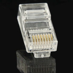 100pcs /Pack RJ45 Connector Modular Plug, Gold: 3u, Gold: 3u