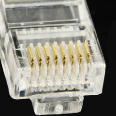 100pcs /Pack RJ45 Connector Modular Plug, Gold: 3u, Gold: 3u