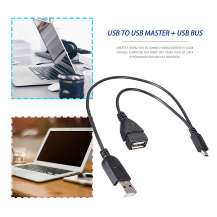 Micro USB to USB 2.0 Male & USB 2.0 Female Host OTG Converter Adapter Cable, Length: About 30cm, Micro USB to USB 2.0 AM+AF