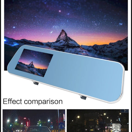 Full HD 1080P 4.3 inch Screen Display Dual Camera Vehicle DVR, 140 Degree Wide Angle Viewing, Support Night Vision / Parking Monitoring / Loop Recording / Motion Detection / G-Sensor / TF Card, 4.3 inch