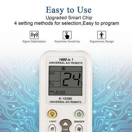 Chunghop K-1028E 1000 in 1 Universal A/C Remote Controller with Flashlight