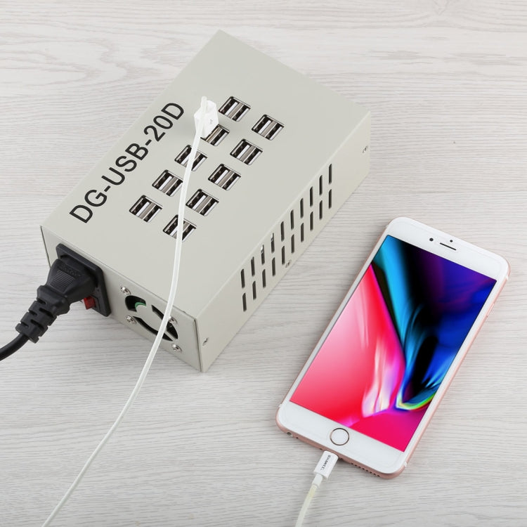 60W 12A 20 USB Ports Fast Charger Station Travel Desktop Charger Power Adapter