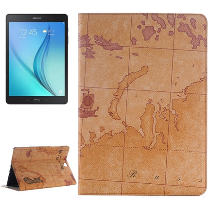 Map Pattern Leather Case with Holder & Card slots & Wallet for Galaxy Tab A 9.7 4G LTE / T555, Random Pattern Delivery