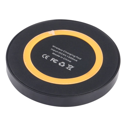Universal QI Standard Round Wireless Charging Pad (White + Red), White + Orange, Black + Orange, White + Black, Black + Blue, Black + Red, White, Black + White, Grey+Black, White + Red, White + Blue