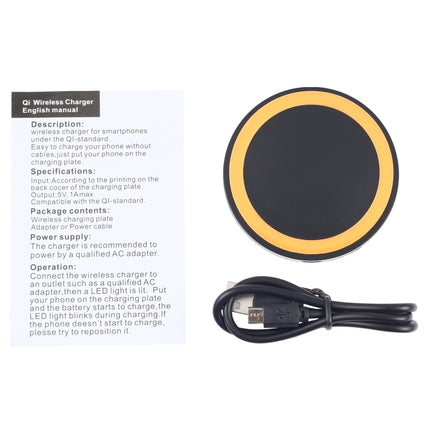 Universal QI Standard Round Wireless Charging Pad (White + Red), White + Orange, Black + Orange, White + Black, Black + Blue, Black + Red, White, Black + White, Grey+Black, White + Red, White + Blue