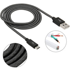 1m Net Style High Quality Metal Head Micro USB to USB Data / Charging Cable