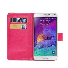 5.3-5.5 Inch Universal Crazy Horse Texture 360 Degree Rotating Carry Case with Holder & Card Slots for Galaxy Note I / II / III / IV