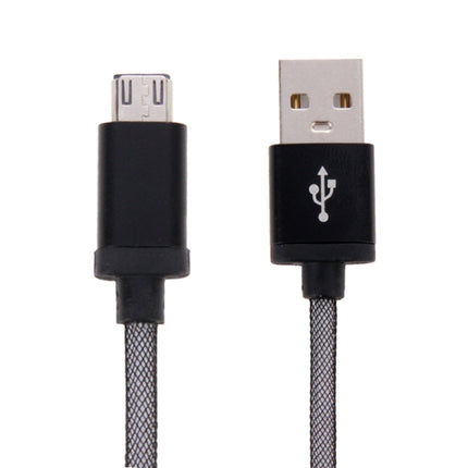 25cm Net Style Metal Head Micro USB to USB 2.0 Data / Charger Cable