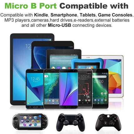 25cm Net Style Metal Head Micro USB to USB 2.0 Data / Charger Cable