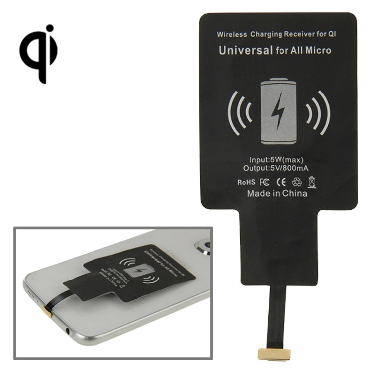 Wireless Charging Receiver For QI, Universal for All Micro, For Micro USB Phones