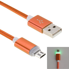 1m Woven Style Micro USB to USB 2.0 Data Sync Cable with LED Indicator Light