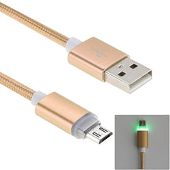 1m Woven Style Micro USB to USB 2.0 Data Sync Cable with LED Indicator Light