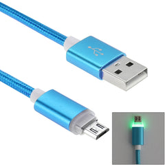 1m Woven Style Micro USB to USB 2.0 Data Sync Cable with LED Indicator Light