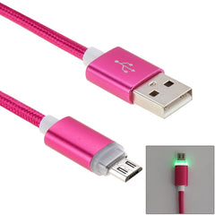 1m Woven Style Micro USB to USB 2.0 Data Sync Cable with LED Indicator Light