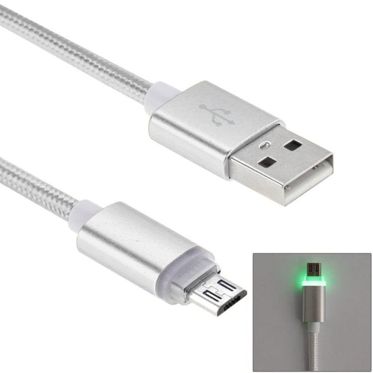 1m Woven Style Micro USB to USB 2.0 Data Sync Cable with LED Indicator Light